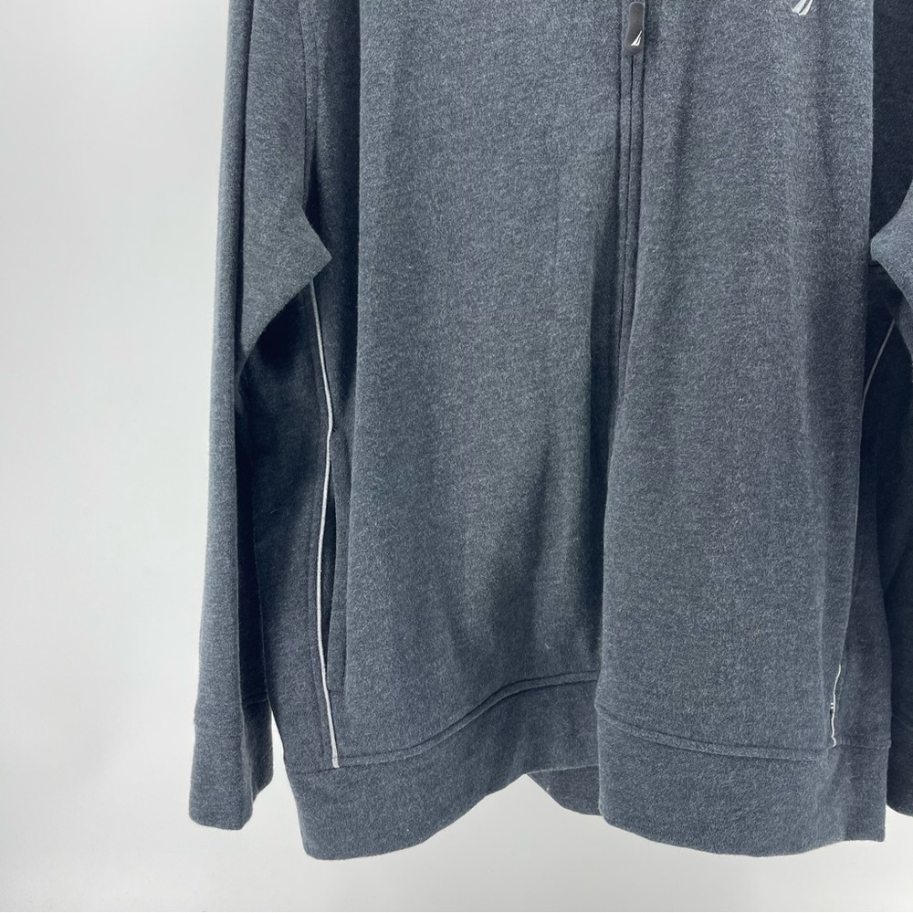 Nautica Full Zip Hoodie Sweatshirt in Charcoal Grey, Men's XXL - Picture 3 of 8